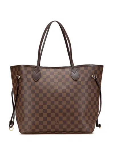 Pre-owned Louis Vuitton 2010 Damier Ebene Neverfull Mm Tote Bag