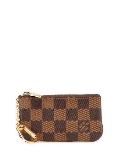Pre-owned Louis Vuitton 2010 Damier Ebene Pochette Cles Coin Pouch In Brown