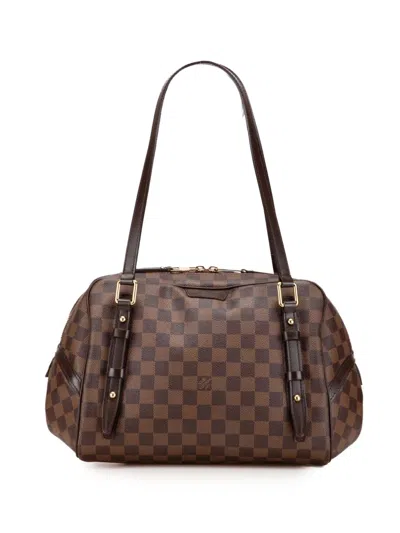 Pre-owned Louis Vuitton 2010 Damier Ebene Rivington Gm Shoulder Bag In Brown