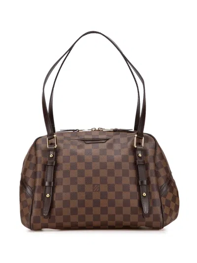 Pre-owned Louis Vuitton 2010 Damier Ebene Rivington Gm Shoulder Bag In Brown
