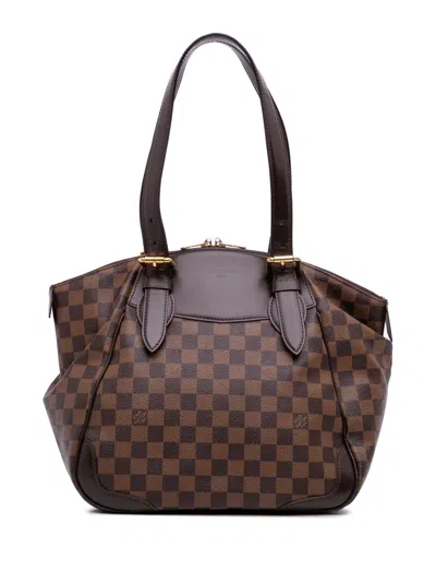 Pre-owned Louis Vuitton 2010 Damier Ebene Verona Mm Shoulder Bag In Brown
