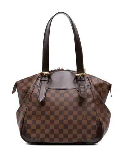 Pre-owned Louis Vuitton 2010 Damier Ebene Verona Mm Shoulder Bag In Brown