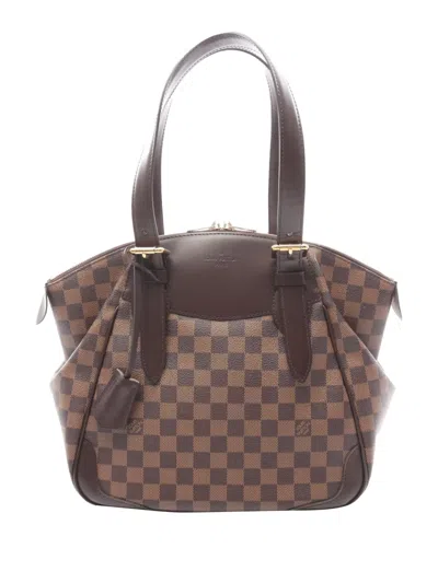 Pre-owned Louis Vuitton 2010 Damier Ebene Verona Mm Shoulder Bag In Brown