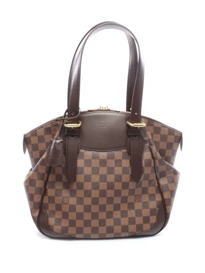 Pre-owned Louis Vuitton 2010 Damier Ebene Verona Mm Shoulder Bag In Brown