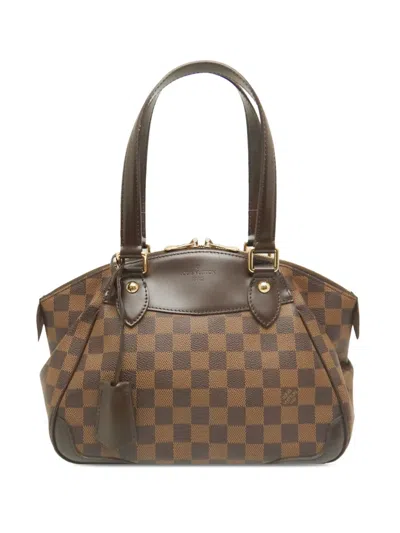 Pre-owned Louis Vuitton 2010 Damier Ebene Verona Pm Satchel In Brown