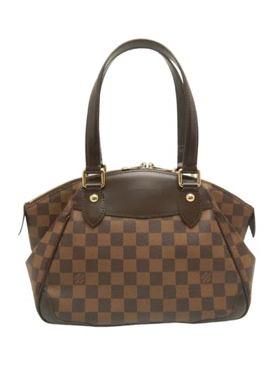 Pre-owned Louis Vuitton 2010 Damier Ebene Verona Pm Satchel In Brown