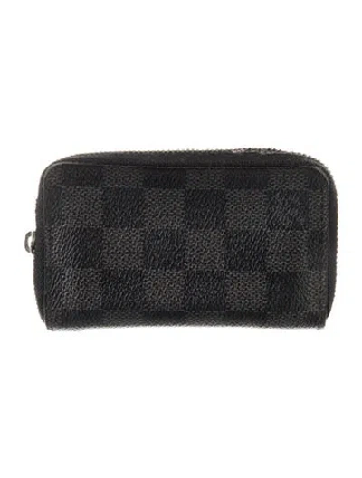 Pre-owned Louis Vuitton 2010 Damier Graphite Pattern Zippy Coin Purse In Black