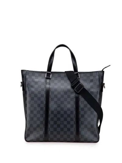 Pre-owned Louis Vuitton 2010 Damier Graphite Tadao Pm Satchel In Black