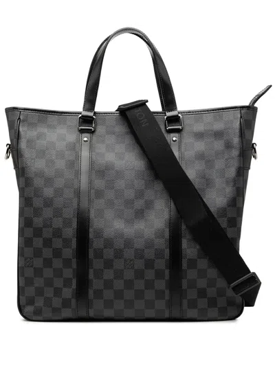 Pre-owned Louis Vuitton 2010 Damier Graphite Tadao Satchel In Black