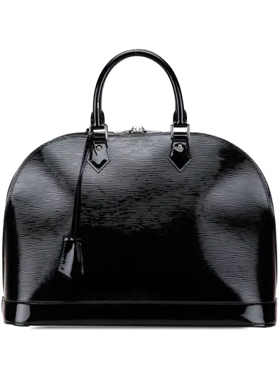 Pre-owned Louis Vuitton 2010 Electric Epi Alma Gm Handbag In Black