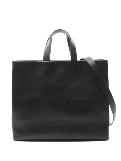Pre-owned Louis Vuitton 2010's Embossed Shopper Tote In Black