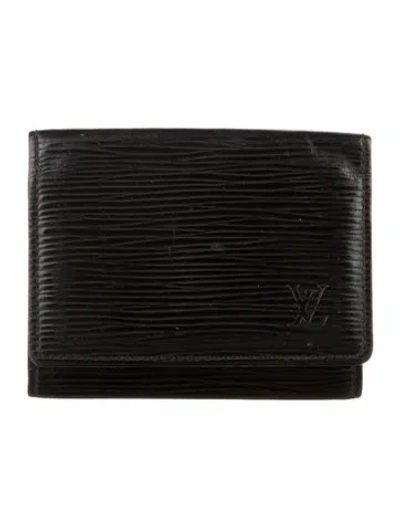 Pre-owned Louis Vuitton 2010 Epi Leather Card Holder In Black