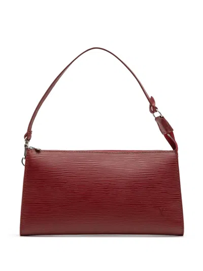 Pre-owned Louis Vuitton 2010 Epi Pochette Accessoires Shoulder Bag In Red