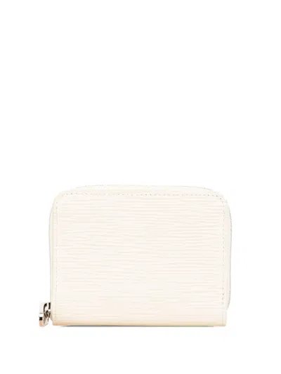 Pre-owned Louis Vuitton 2010 Epi Zippy Purse Coin Pouch In White