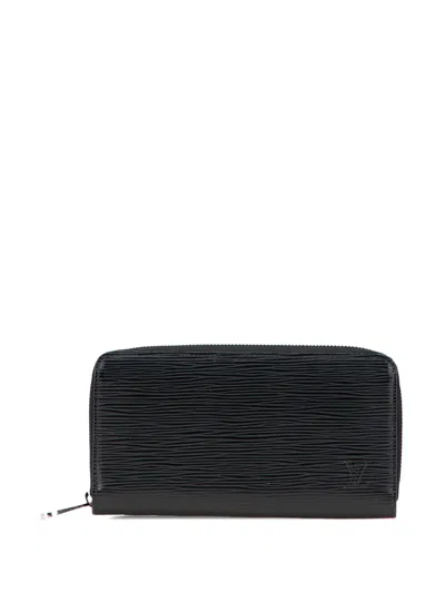 Pre-owned Louis Vuitton 2010 Epi Zippy Wallet Long Wallets In Black