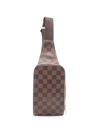 Pre-owned Louis Vuitton 2010 Geronimos Damier Ebene Belt Bag In Brown