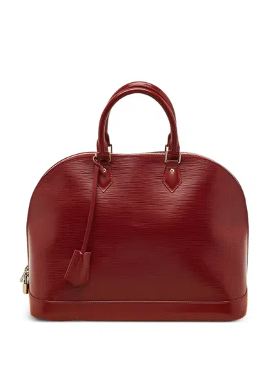 Pre-owned Louis Vuitton 2010 Gm Alma Leather Tote Bag In Red
