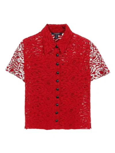 Pre-owned Louis Vuitton 2010 Lace Shirt In Red