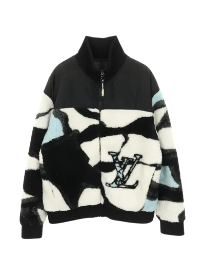 Pre-owned Louis Vuitton 2010 Logo Fleece Jacket In White