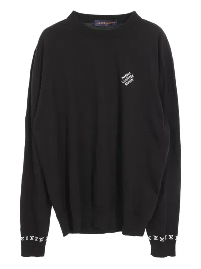 Pre-owned Louis Vuitton 2010 Logo-intarsia Jumper In Black