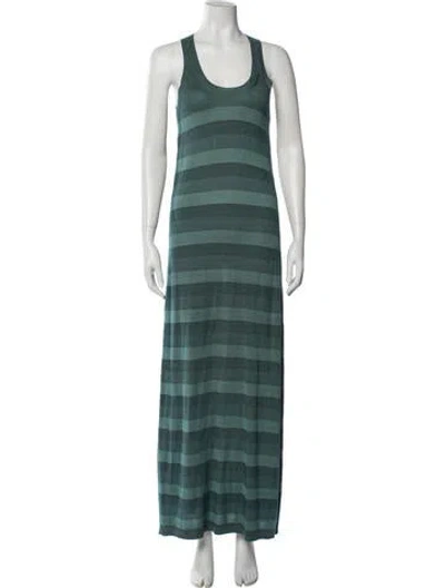 Pre-owned Louis Vuitton 2010's Long Dress In Blue/green