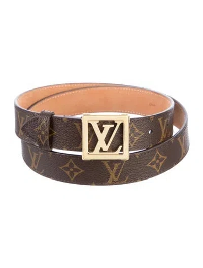 Pre-owned Louis Vuitton 2010 Lv Frame Belt In Brown