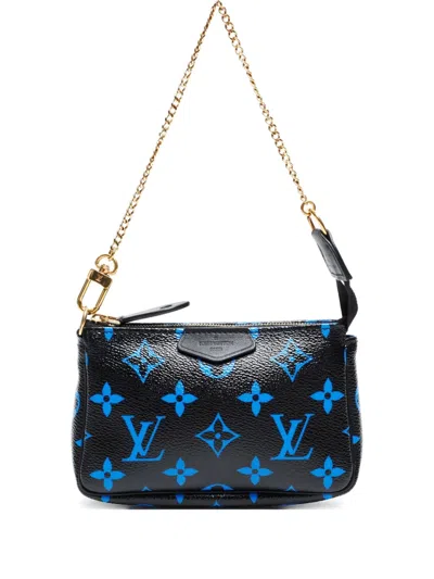 Pre-owned Louis Vuitton 2010 Mini Pochette Accessoires Handbag In Black