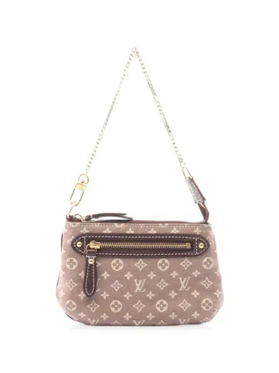 Pre-owned Louis Vuitton 2010 Mini Pochette Monogram Idylle Sepia Shoulder Bag In Brown