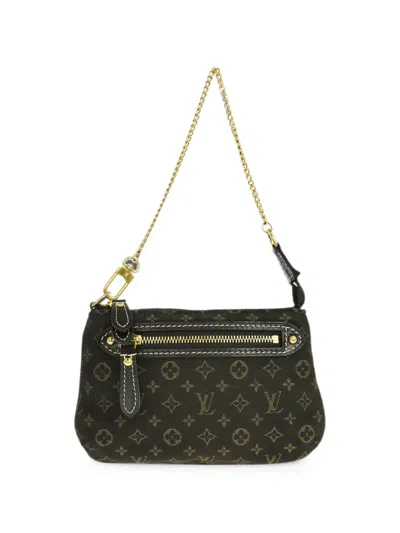 Pre-owned Louis Vuitton 2010 Mini Run Pochette Monogram Bag In Brown