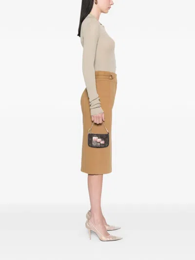 Pre-owned Louis Vuitton 2010 Monogram Affiche Mini Pochette Accessoires Handbag In Brown