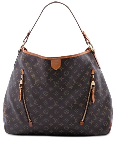 Pre-owned Louis Vuitton 2010 Monogram Delightful Gm Hobo Bag In Brown