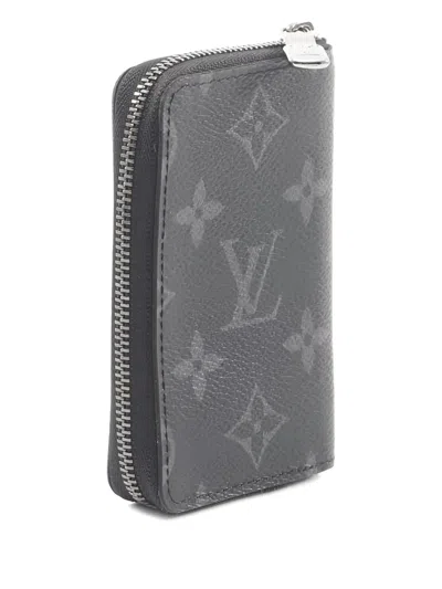 Pre-owned Louis Vuitton 2010 Monogram Eclipse Wallet In Gray