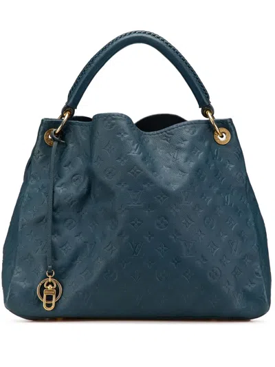 Pre-owned Louis Vuitton 2010 Monogram Empreinte Artsy Mm Hobo Bag In Blue