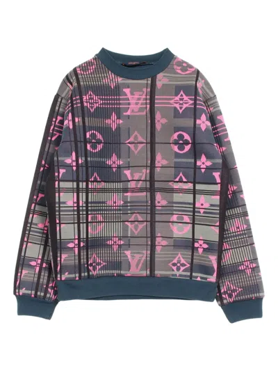 Pre-owned Louis Vuitton 2010 Monogram-jacquard Sweatshirt In Green