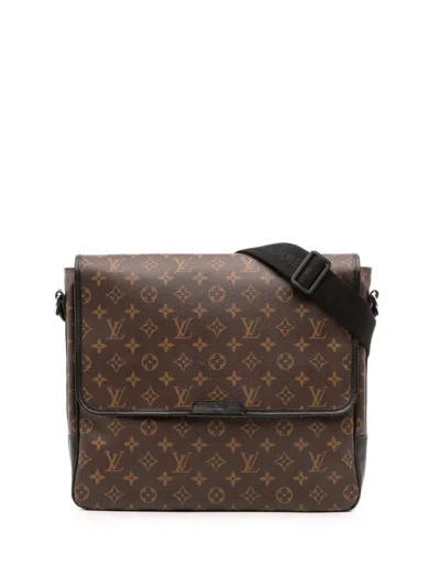 Pre-owned Louis Vuitton 2010 Monogram Macassar Bass Gm Crossbody Bag In Brown