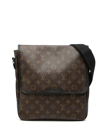Pre-owned Louis Vuitton 2010 Monogram Macassar Bass Mm Crossbody Bag In Brown