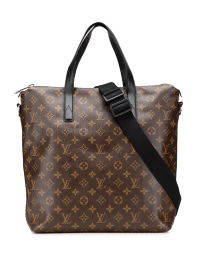 Pre-owned Louis Vuitton 2010 Monogram Macassar Kitan Satchel In Black