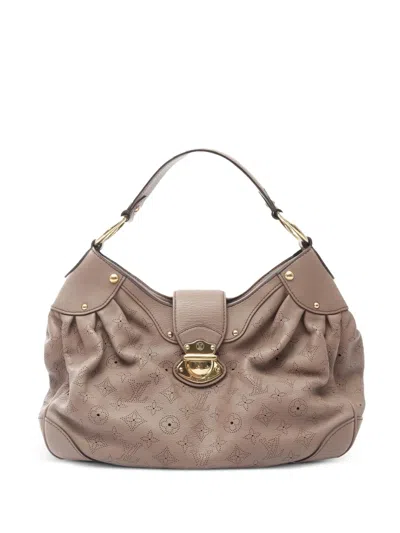 Pre-owned Louis Vuitton 2010 Monogram Mahina Solar Pm Shoulder Bag In Brown