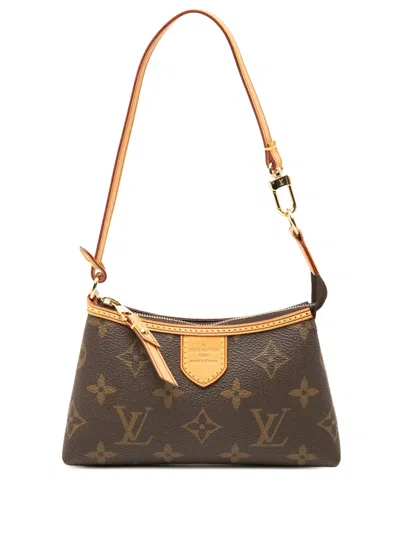 Pre-owned Louis Vuitton 2010 Monogram Mini Delightful Pochette Shoulder Bag In Brown