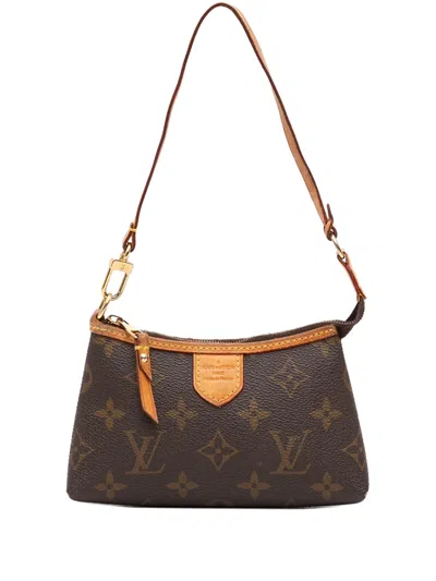 Pre-owned Louis Vuitton 2010 Monogram Mini Delightful Pochette Shoulder Bag In Brown