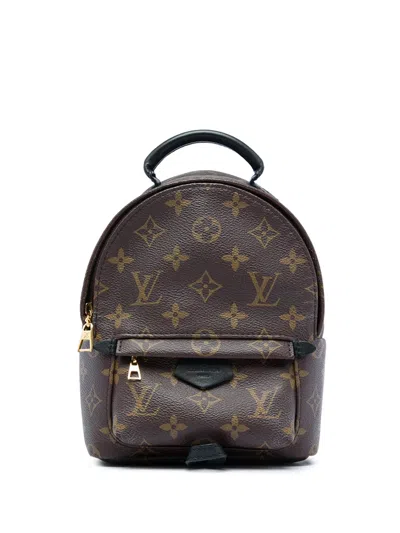 Pre-owned Louis Vuitton 2010 Monogram Mini Palm Springs Backpack In Brown
