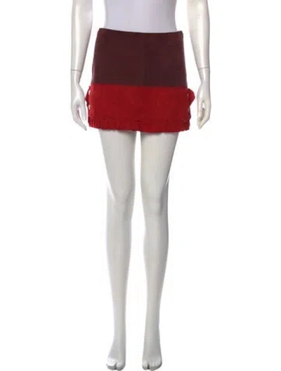 Pre-owned Louis Vuitton 2010 Monogram Mini Skirt In Red