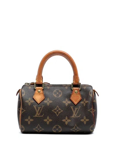 Pre-owned Louis Vuitton 2010 Monogram Mini Speedy Hl Satchel In Brown
