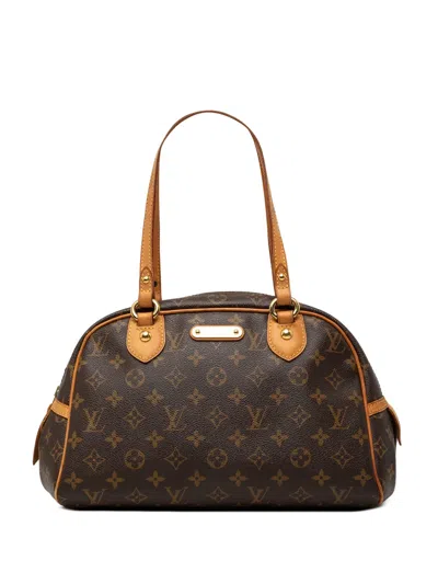 Pre-owned Louis Vuitton 2010 Monogram Montorgueil Pm Handbag In Brown