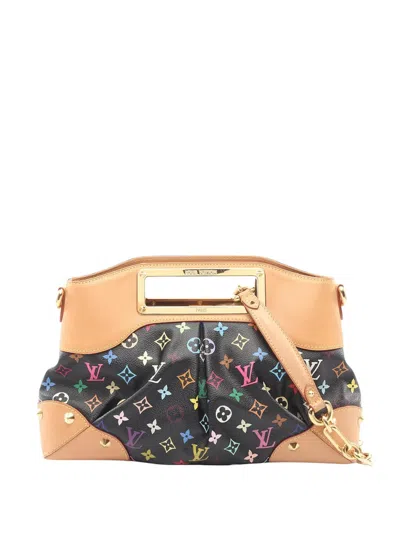 Pre-owned Louis Vuitton 2010 Monogram Multicolore Judy Mm Satchel In Black
