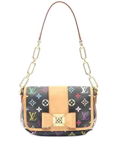 Pre-owned Louis Vuitton 2010 Monogram Multicolore Patti Shoulder Bag In Black