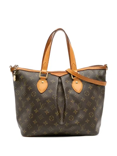 Pre-owned Louis Vuitton 2010 Monogram Palermo Pm Satchel In Brown