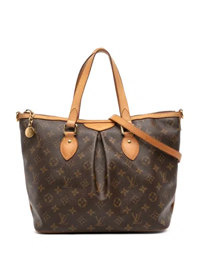 Pre-owned Louis Vuitton 2010 Monogram Palermo Pm Satchel In Brown