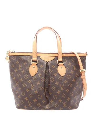 Pre-owned Louis Vuitton 2010 Monogram Palermo Pm Satchel In Brown