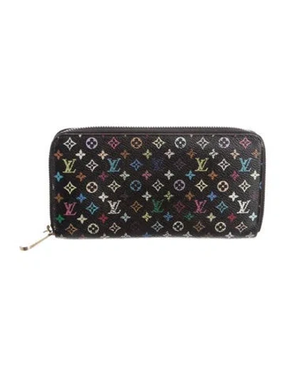 Pre-owned Louis Vuitton 2010 Monogram Pattern Zippy Wallet In Black